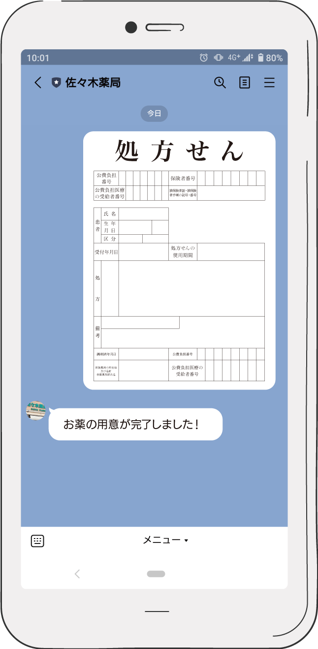 LINEでの処方せん受付について